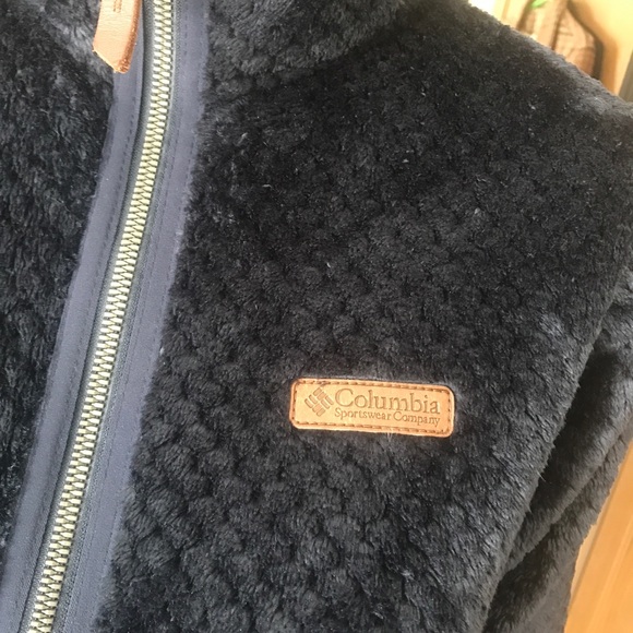 Columbia Fire Side II Sherpa Full Zip Fleece Woman’s XS Dark Navy Blue Jacket - Picture 3 of 14